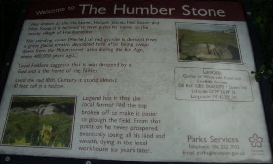 The Humber Stone (Standing Stone / Menhir)